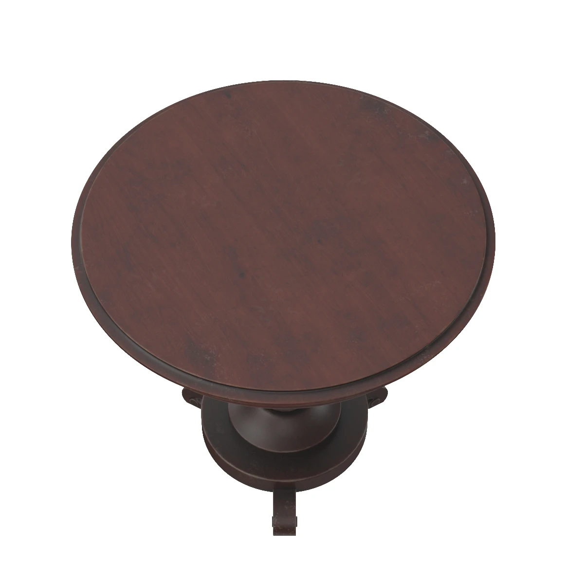 Antique Italian Walnut Wood Round Table 3D Model_01